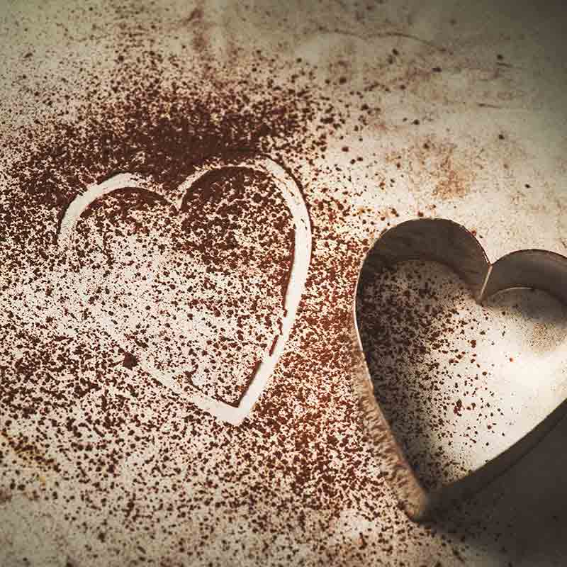 McValentine night - chocolate dust heart